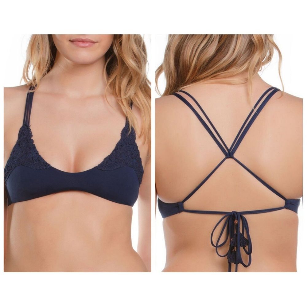 NWT Ale‎ by Alessandra Anja Bralette Bikini Top Indigo Blue [ SZ XS ] #1019